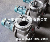電動旋轉閥又稱星型卸料器,旋轉給料器,關風器,是由帶有數個葉片的轉子在圓筒形機殼內旋轉,從上部料斗落入的物料，充塞在葉片間的空格內,隨葉片的旋轉而卸出..